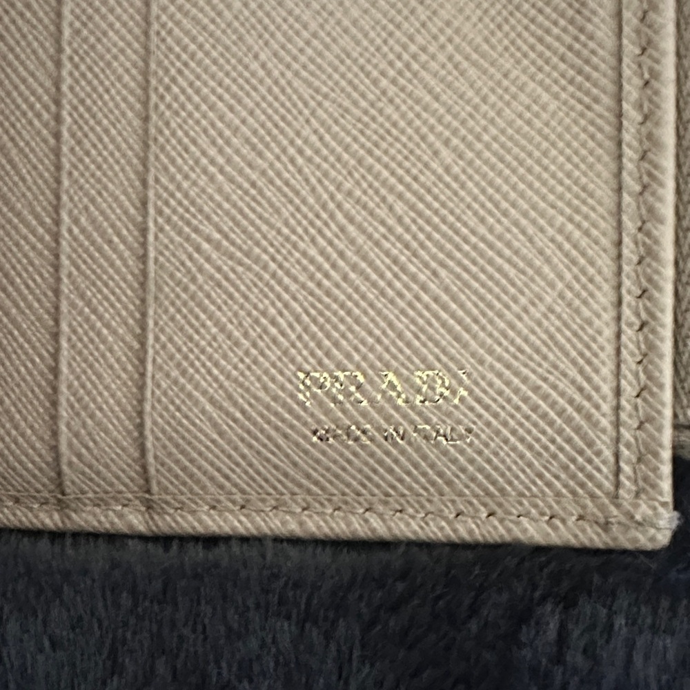 Prada Taupe Wallet with Gold Accents - Picture 4 of 10